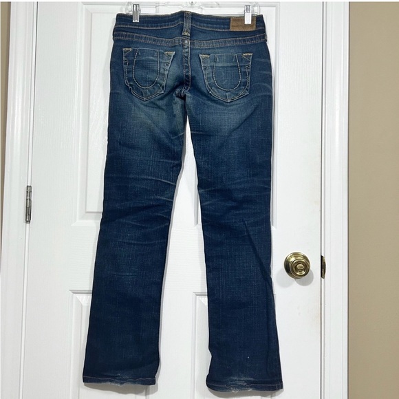 True Religion World Tour Jeans Women's Size 27 Low Rise Denim Bookcut Flare - Picture 1 of 8